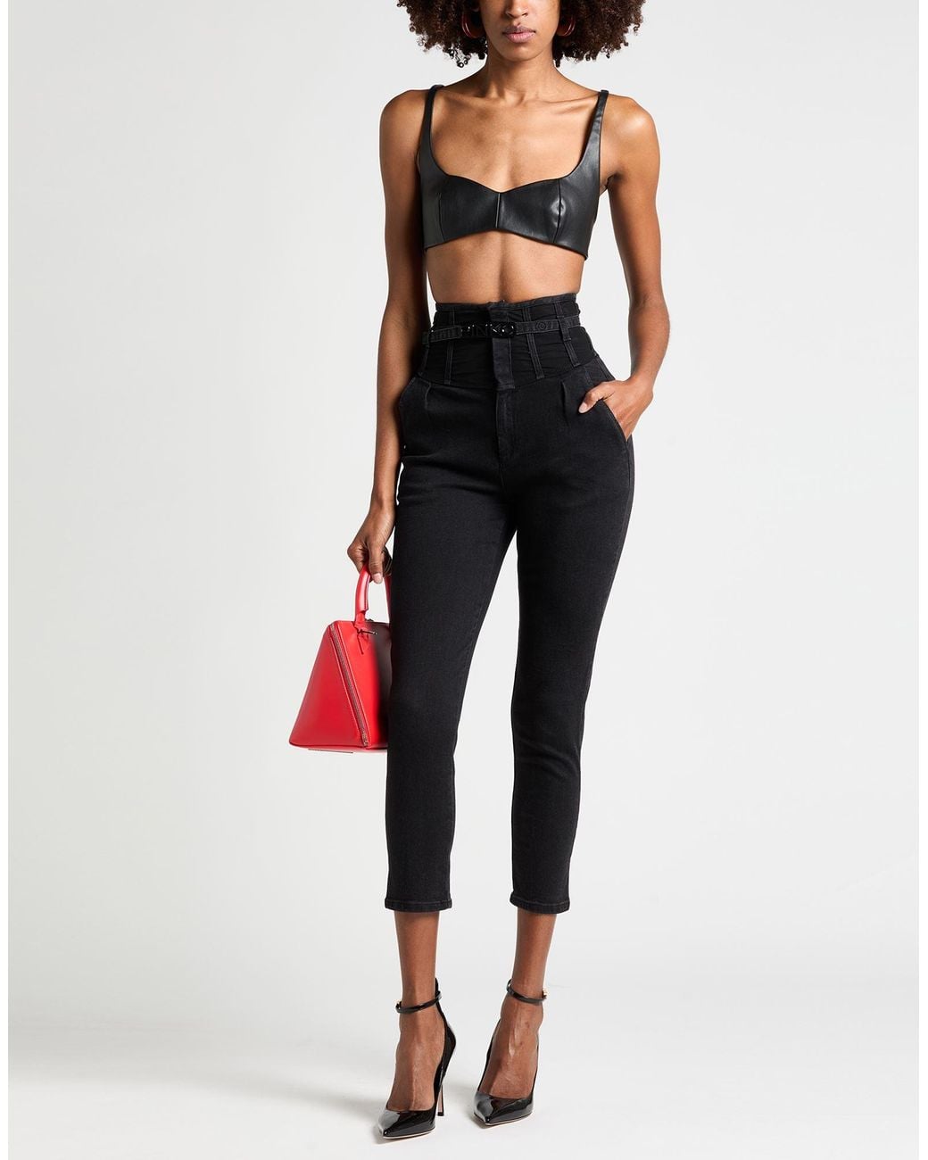 Safiyaa Black Top Polyester, Polyurethane
