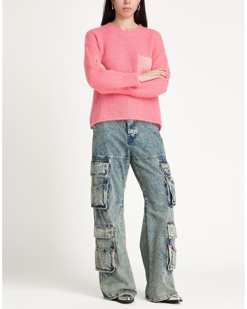 Maison Anje Pink Sweater Wool, Mohair Wool, Polyamide, Elastane