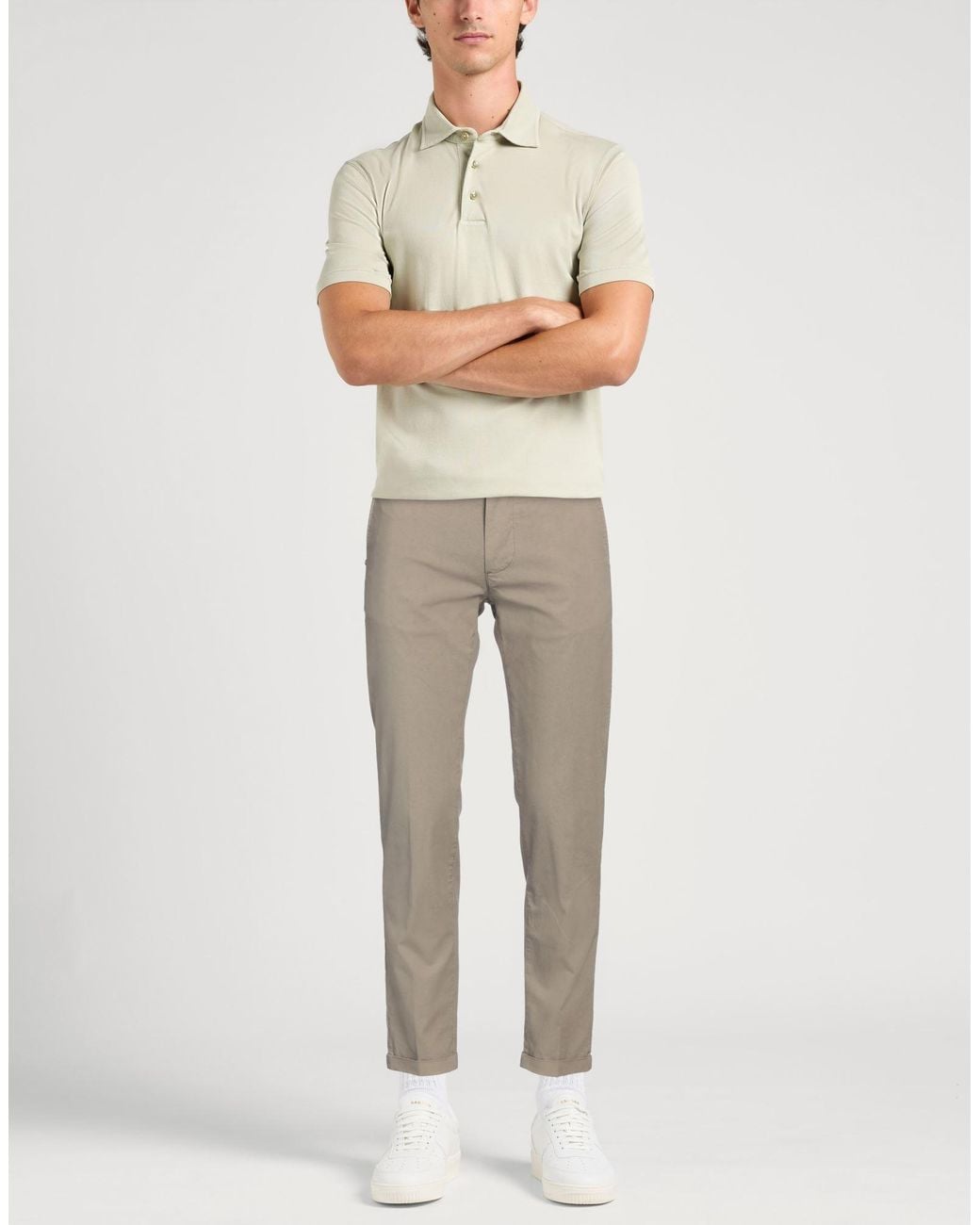 RE_HASH Gray Khaki Pants Cotton, Polyester, Elastane for men