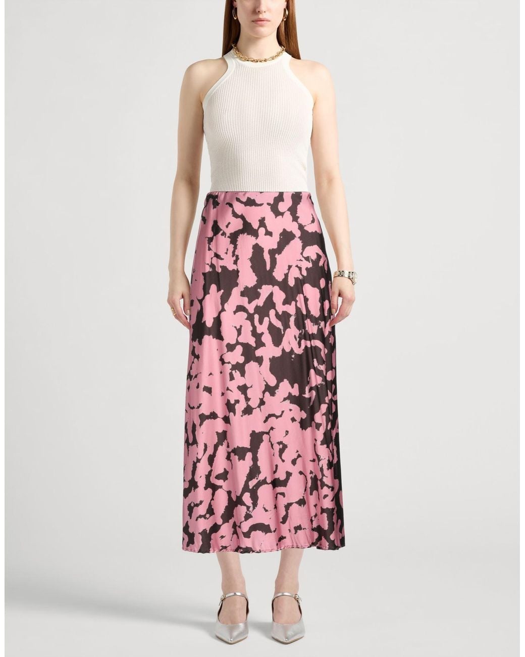 Liviana Conti Red Maxi Skirt Viscose, Elastane