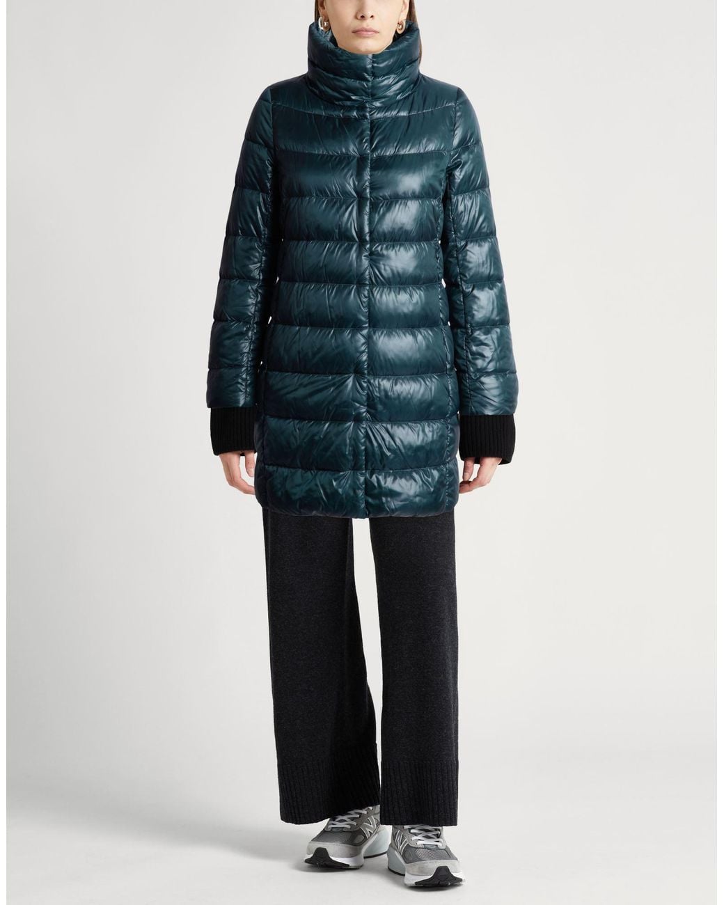 Herno Blue Dark Puffer Polyamide, Cotton, Polyester