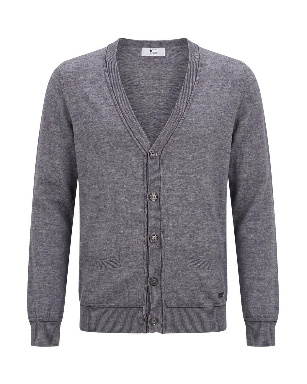 Ice Iceberg Blue Cardigan Wool, Acrylic for men