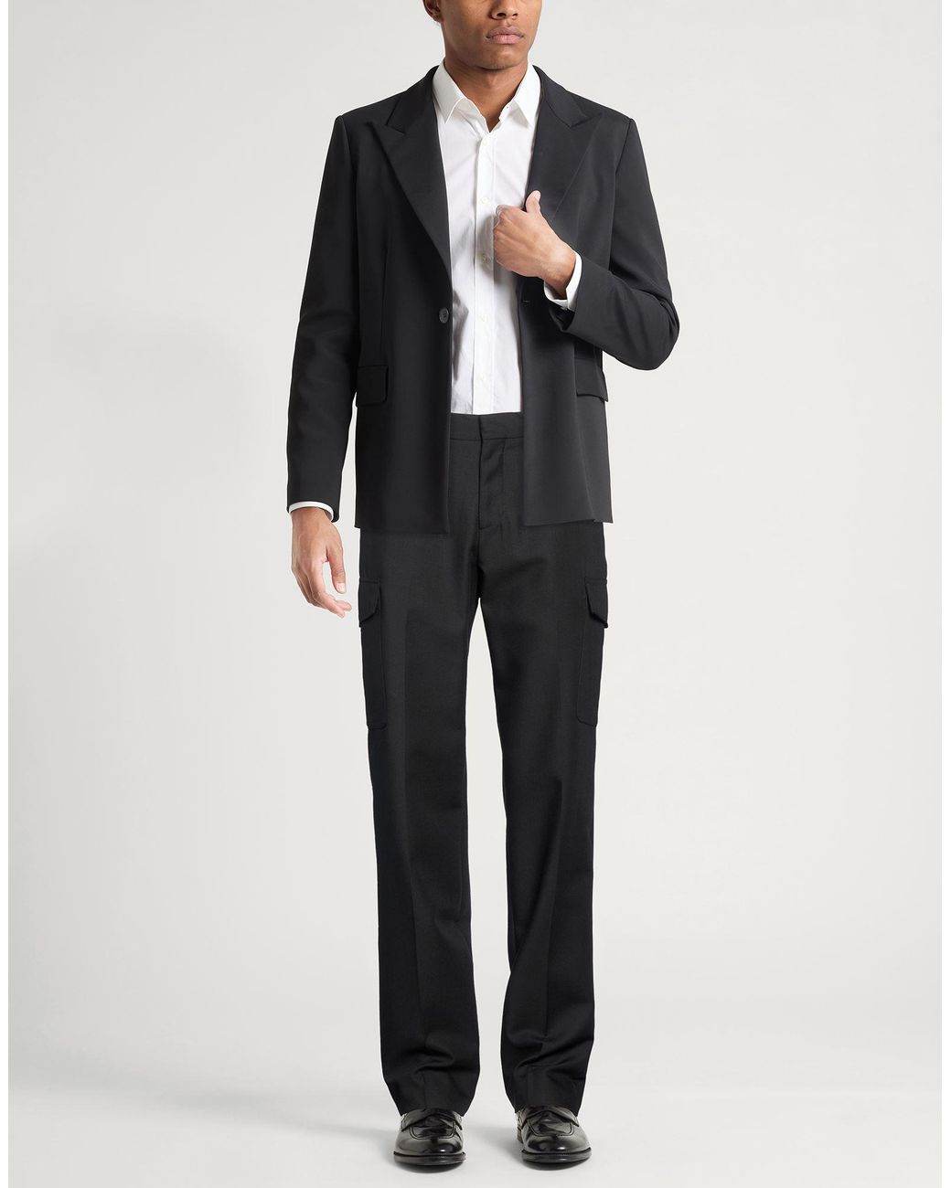 Lardini Black Pants Virgin Wool, Mohair Wool for men
