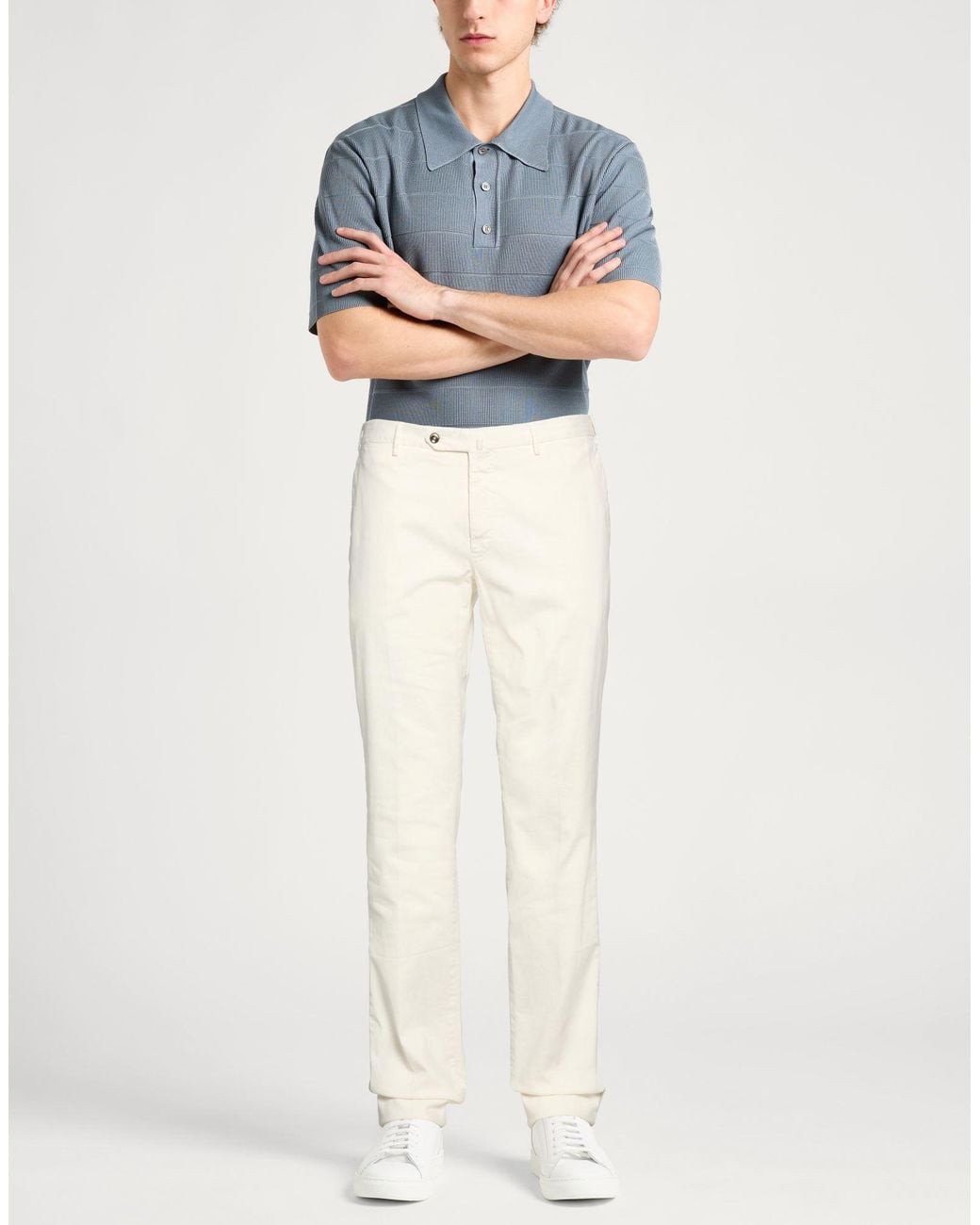 PT Torino White Pants Cotton, Elastane for men