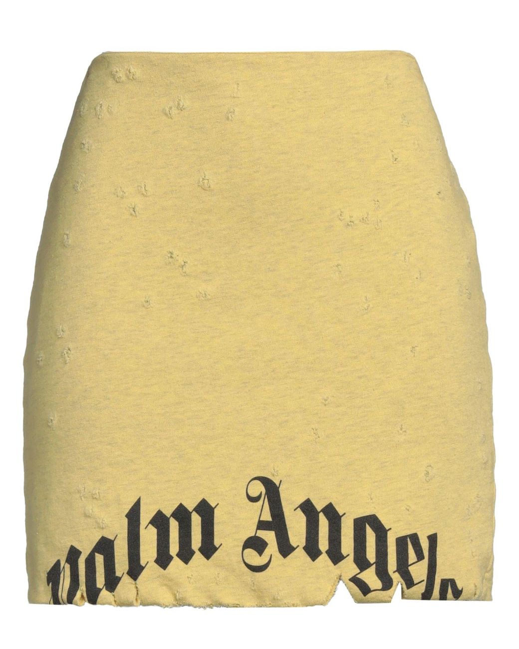 Palm Angels Yellow Mini Skirt Cotton