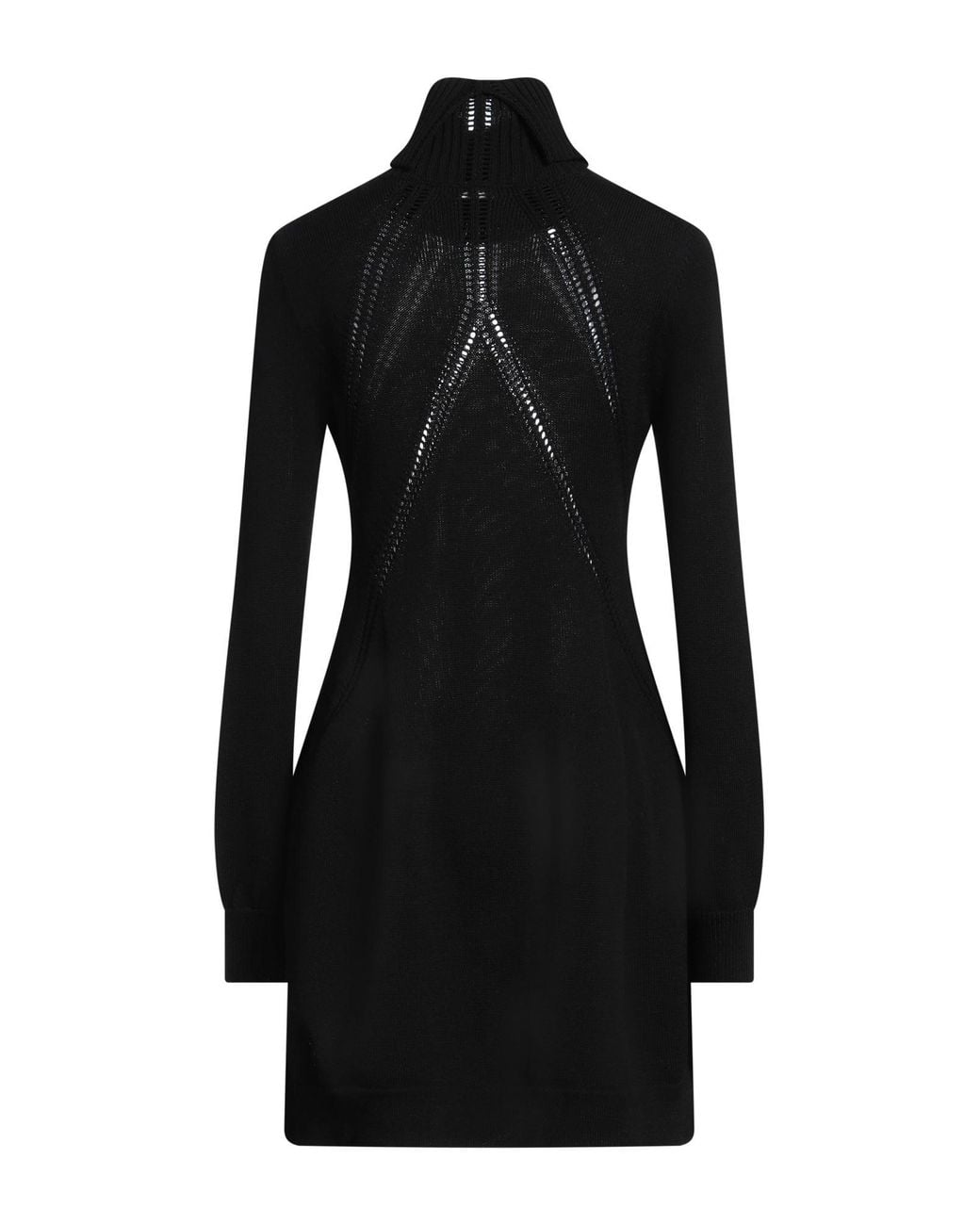 Jil Sander Black Mini Dress Wool, Cotton