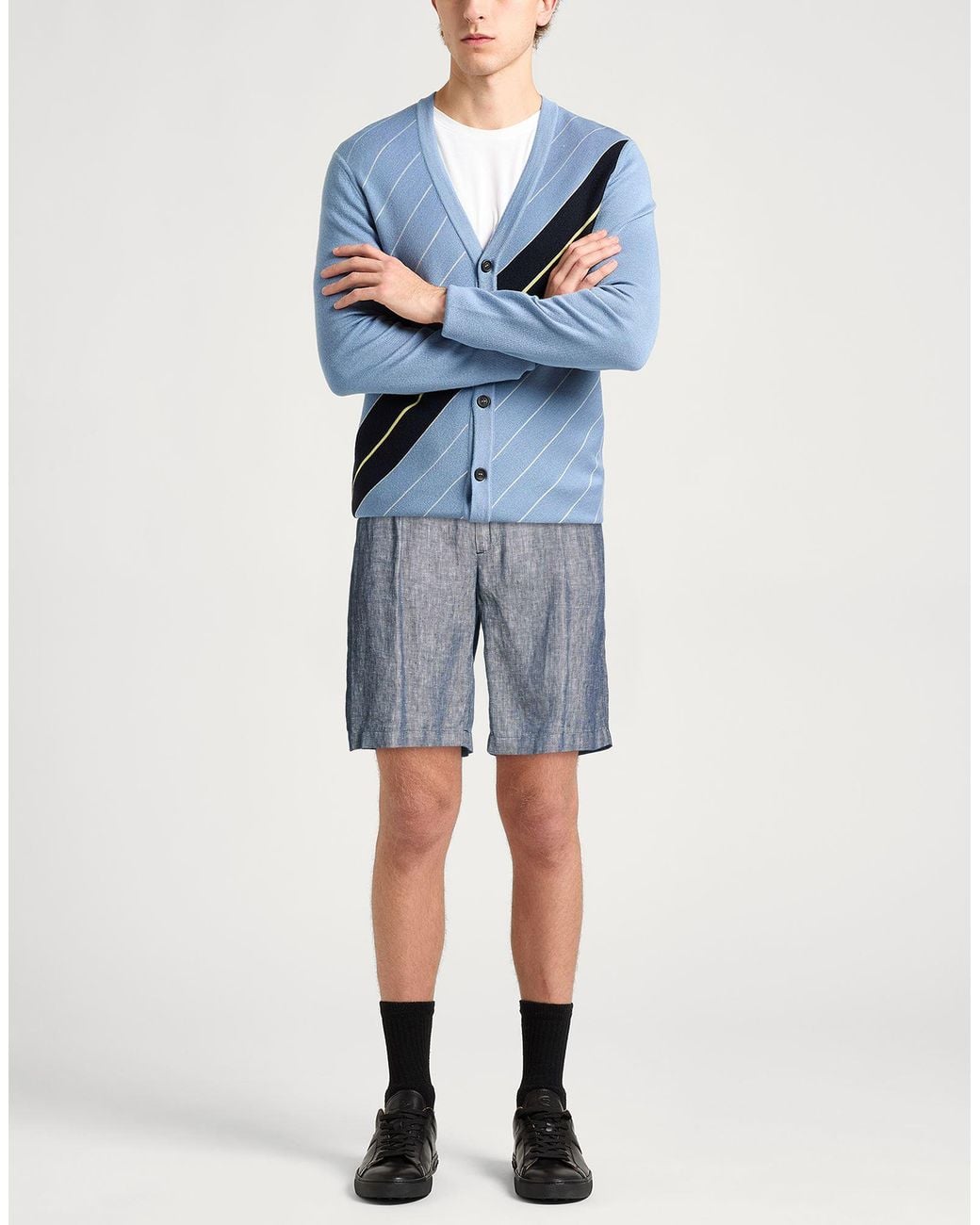 120% Lino Blue Shorts & Bermuda Shorts for men