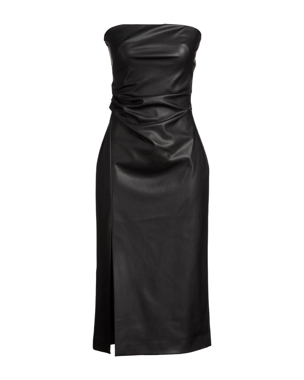 Ottod'Ame Black Midi Dress Polyurethane, Polyester