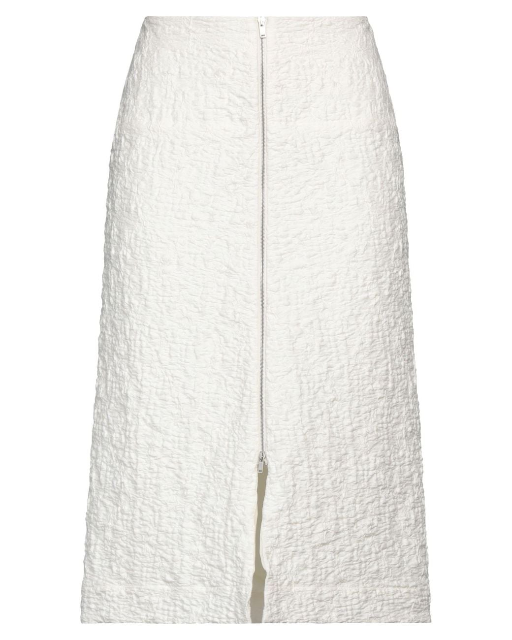 Jil Sander White Ivory Midi Skirt Cotton, Polyamide, Polyurethane