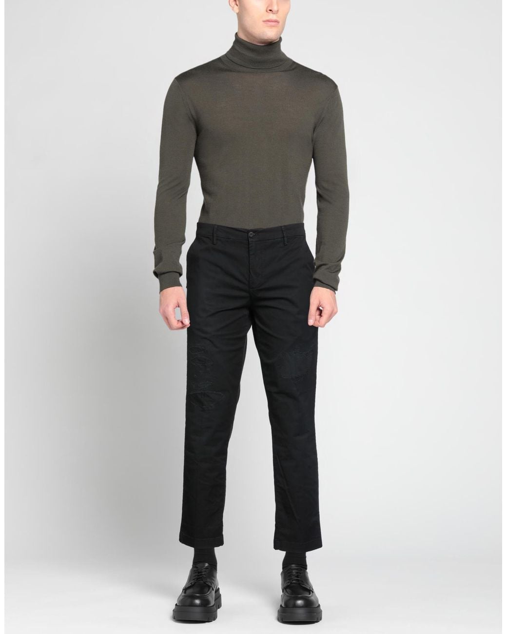 White Sand Black Trouser for men