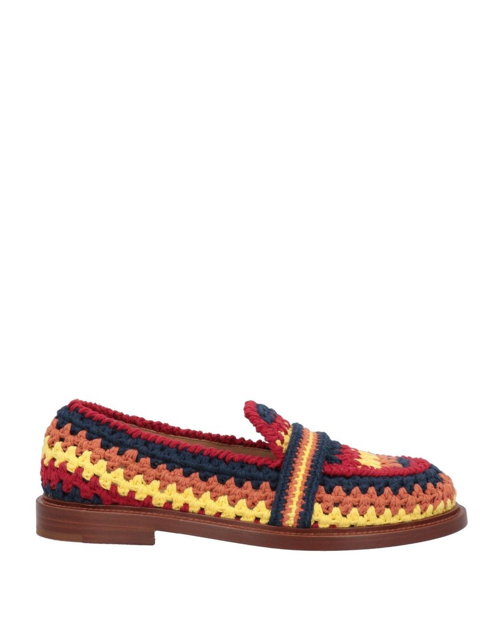 Chloé Red Colorful Knitted Slip-On Shoes
