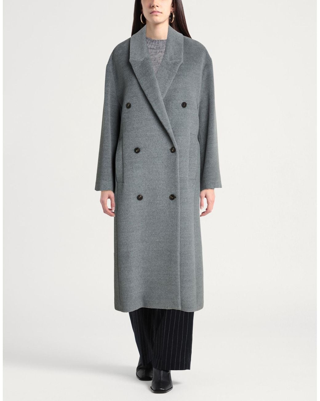 ANNIE PARIS Gray Coat Virgin Wool