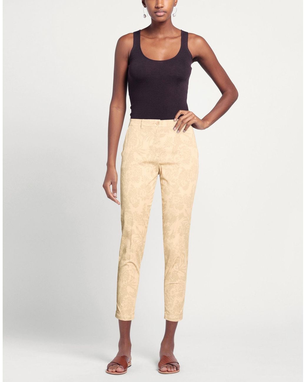 19.70 Nineteen Seventy Natural Pants Cotton, Elastane