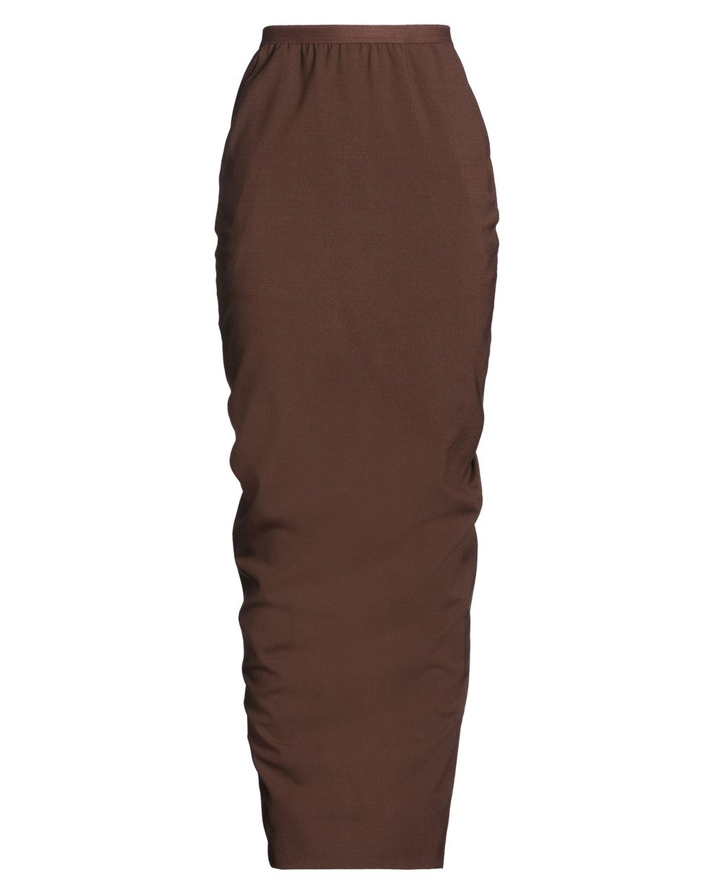 Rick Owens Brown Maxi Skirt Wool, Elastane