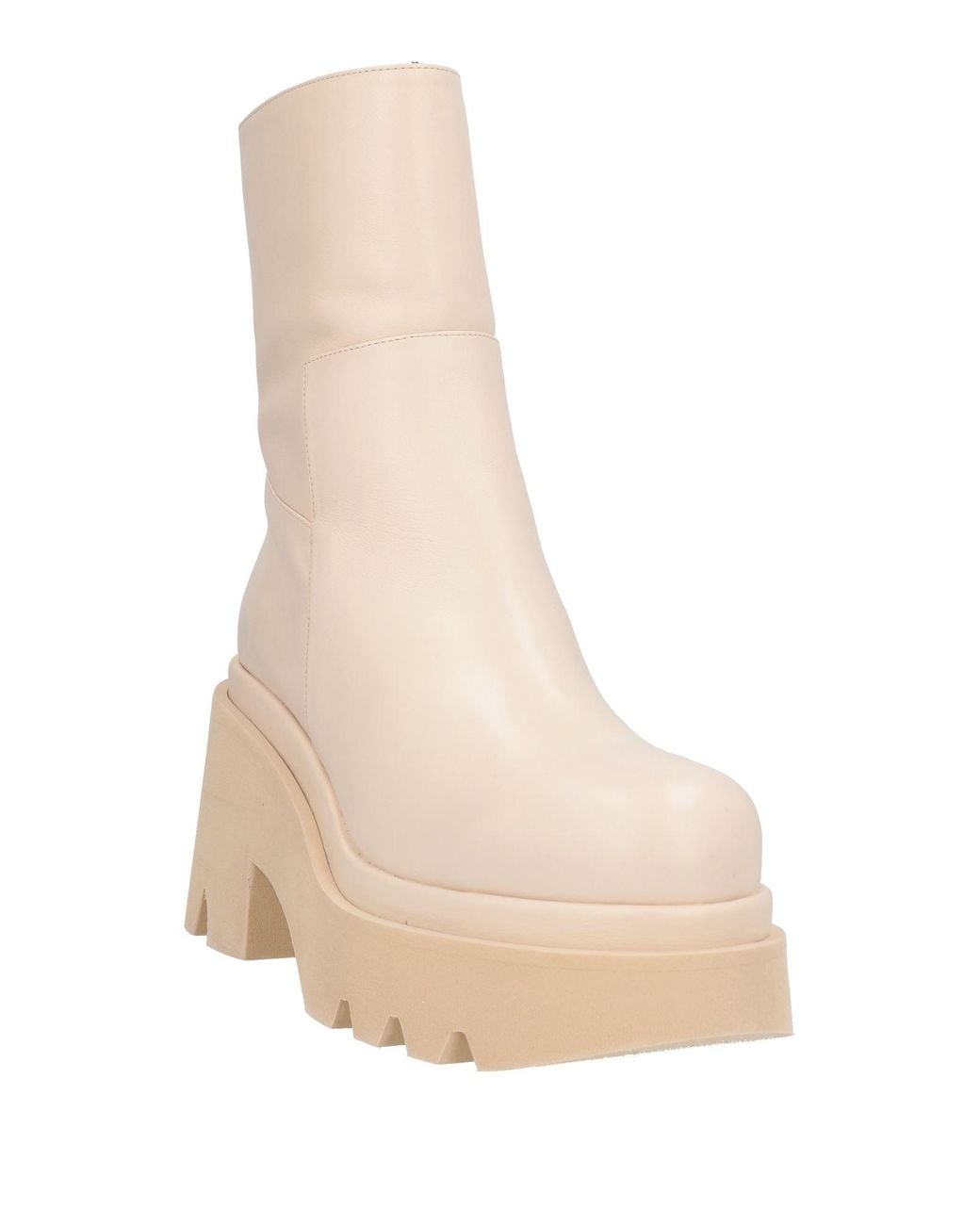 Paloma Barceló Natural Leonor Ivory Ankle Boots Leather