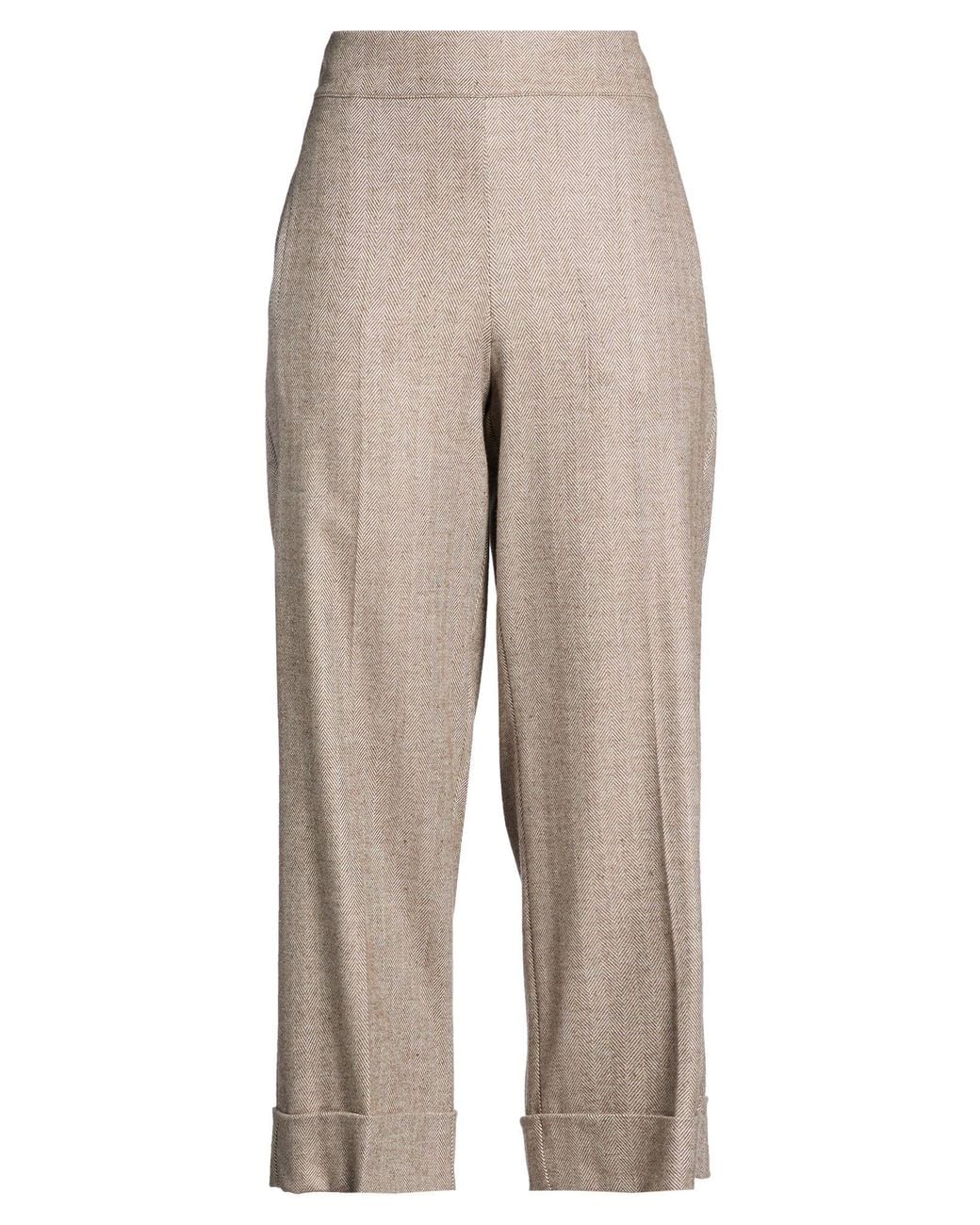 D.exterior Natural Light Pants Viscose, Wool, Polyester, Elastane