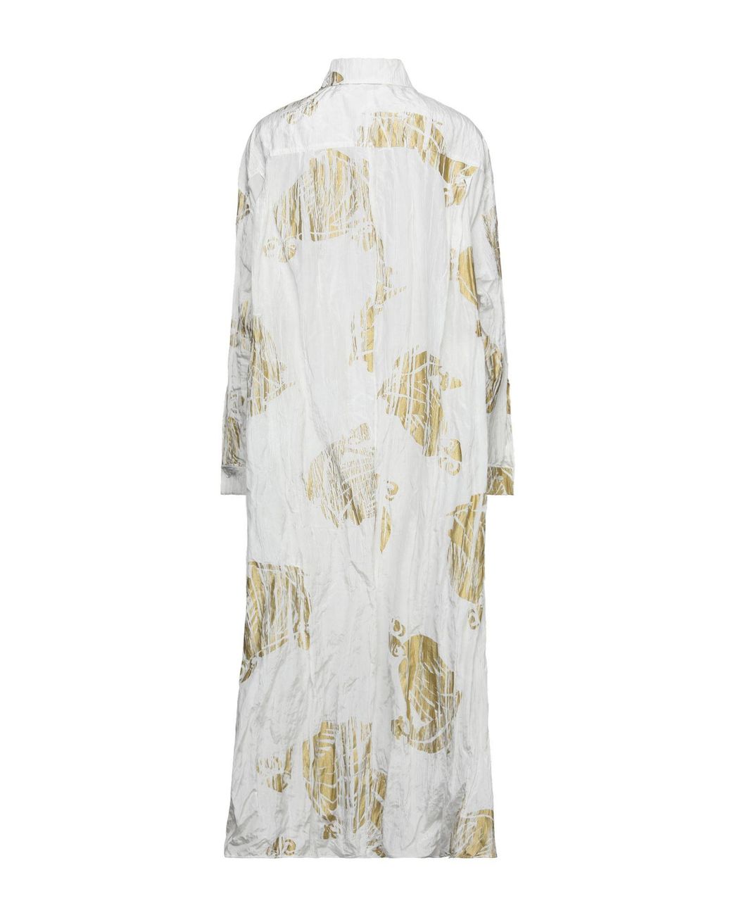 Lanvin White Midi Dress Cotton, Silk, Metal