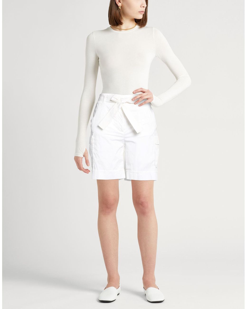 Eleventy White Shorts & Bermuda Shorts Cotton, Elastane