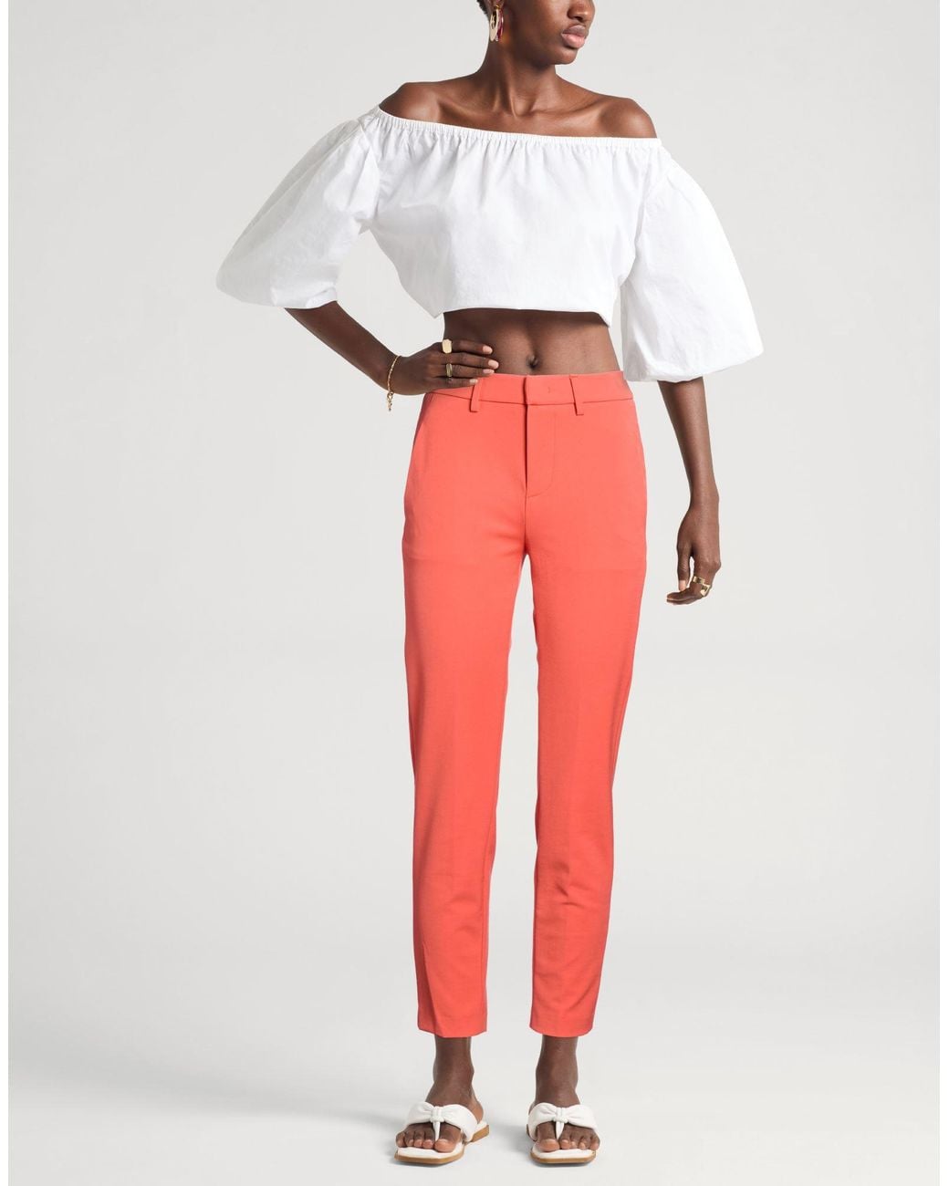 Dondup Red Coral Pants Polyamide, Cotton, Elastane