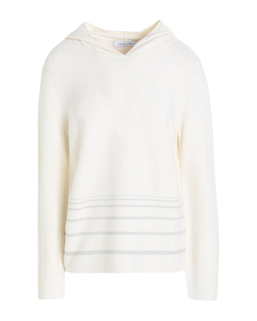 Fabiana Filippi White Ivory Sweater Virgin Wool, Cotton, Cashmere, Viscose, Polyester