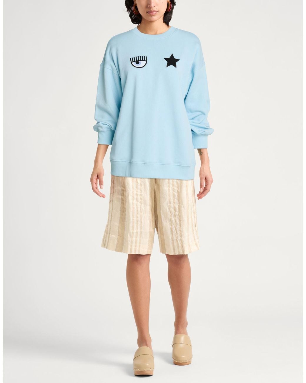 Chiara Ferragni Blue Sky Sweatshirt Cotton