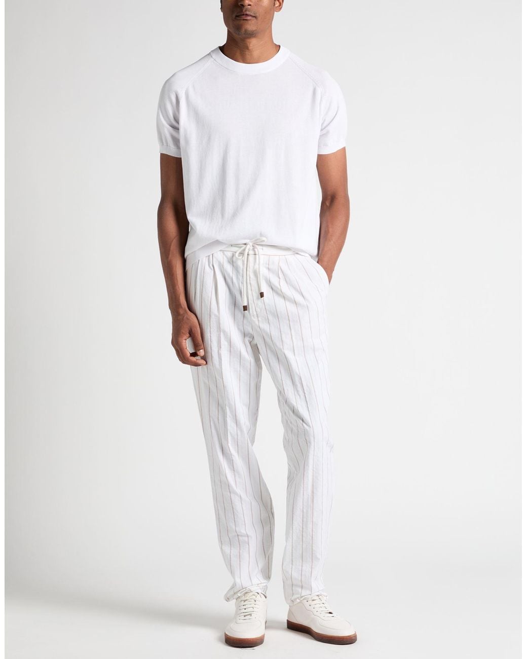 Brunello Cucinelli White Trouser for men