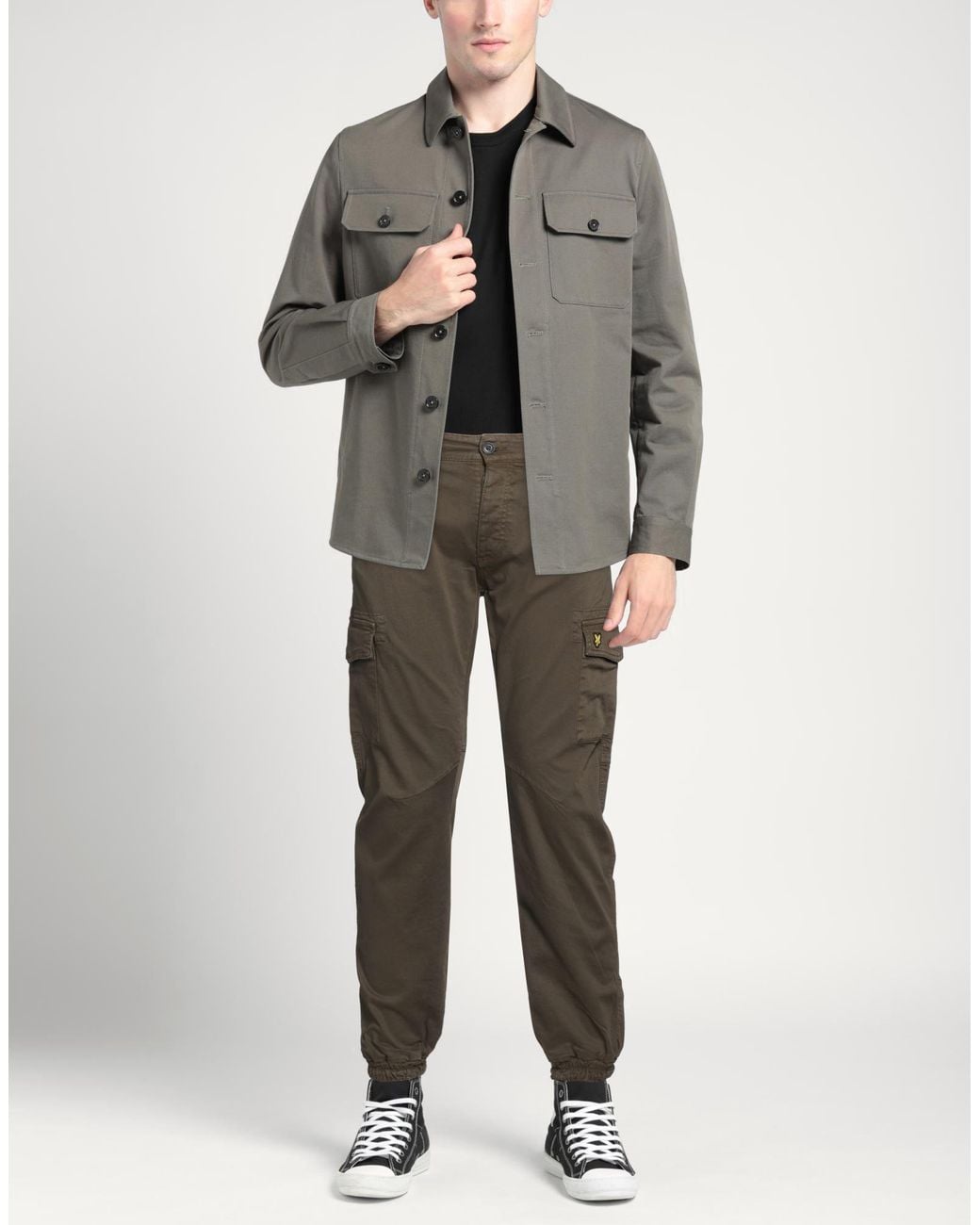 Lyle & Scott Gray Pants Cotton, Elastane for men