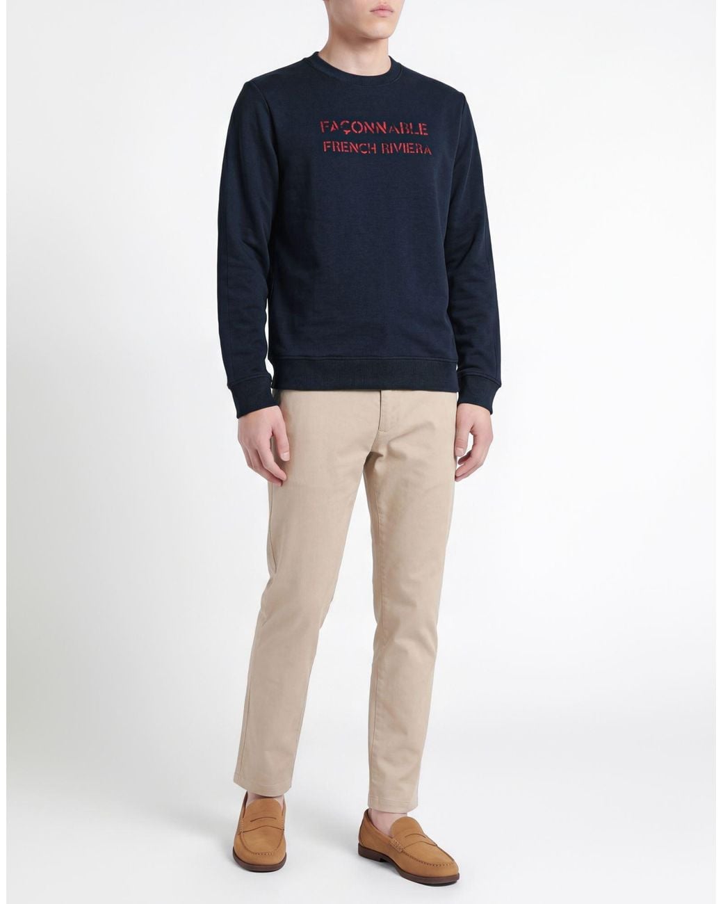 Façonnable Blue Sweatshirt Cotton, Polyester for men