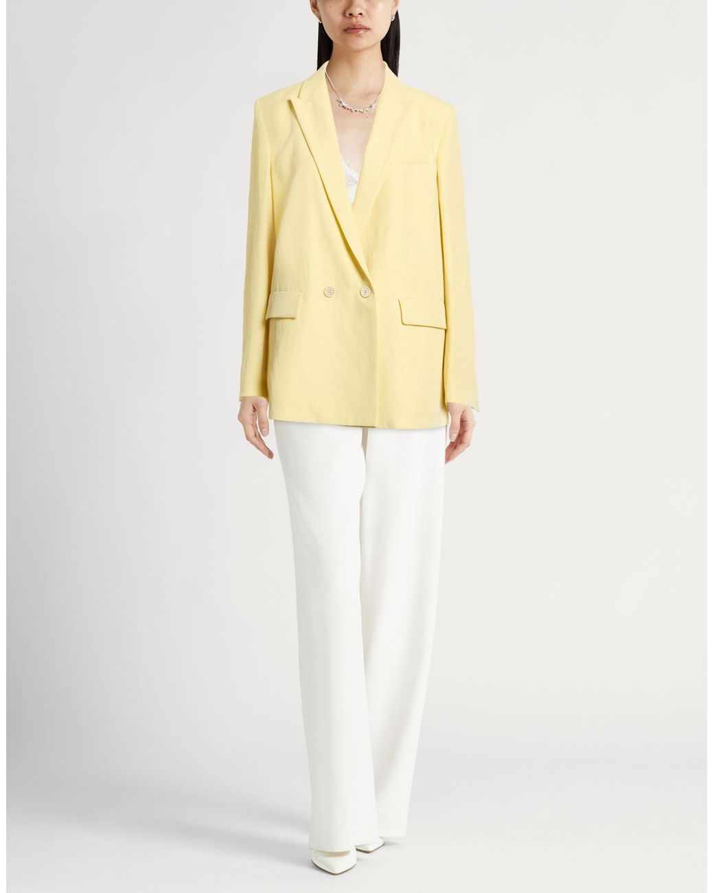 Fabiana Filippi Yellow Blazer Viscose, Linen