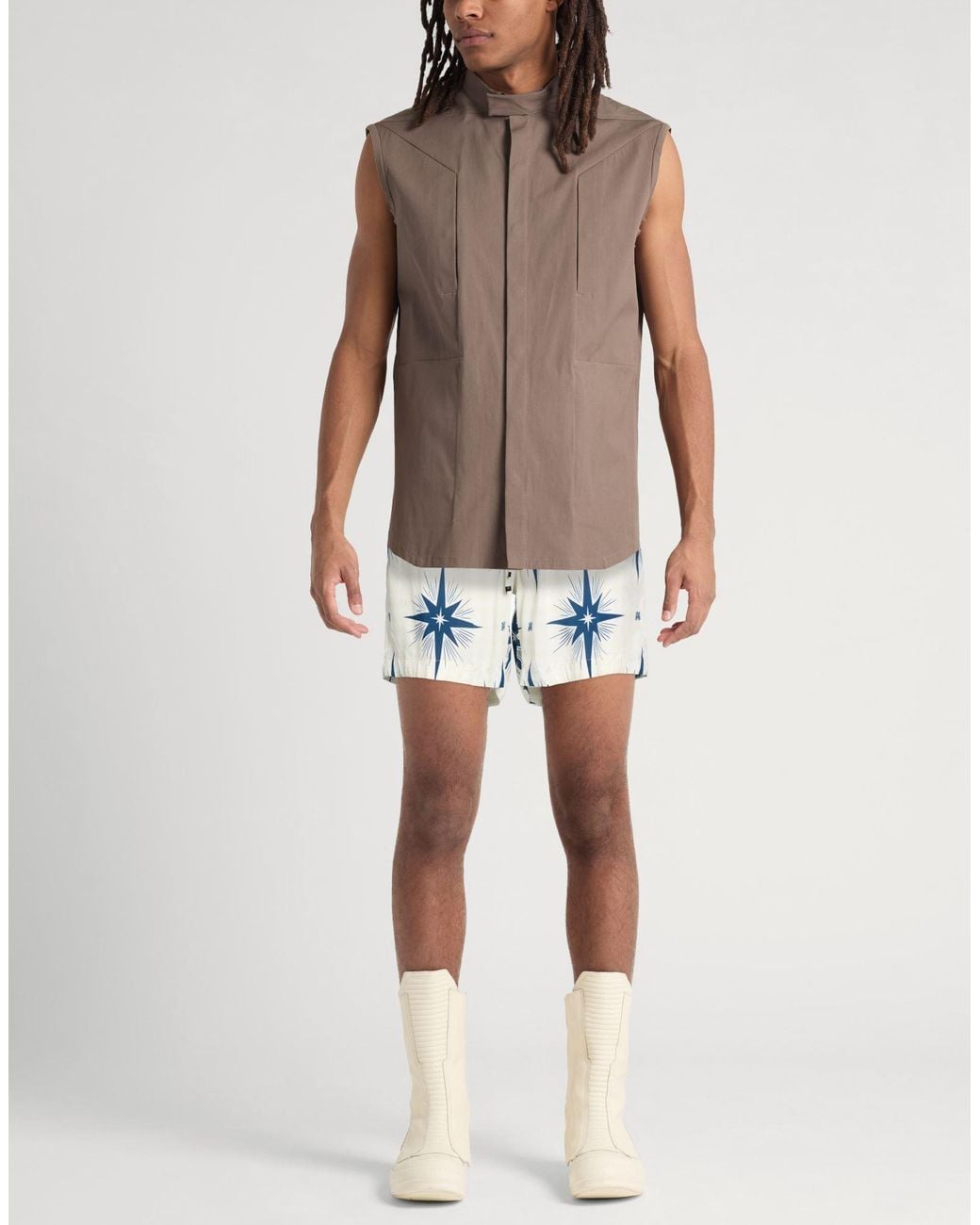 Amiri Blue Ivory Shorts & Bermuda Shorts Viscose for men
