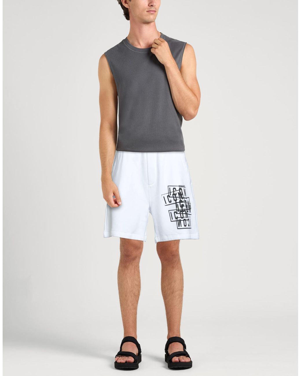 DSquared² White Shorts & Bermuda Shorts Cotton, Elastane for men