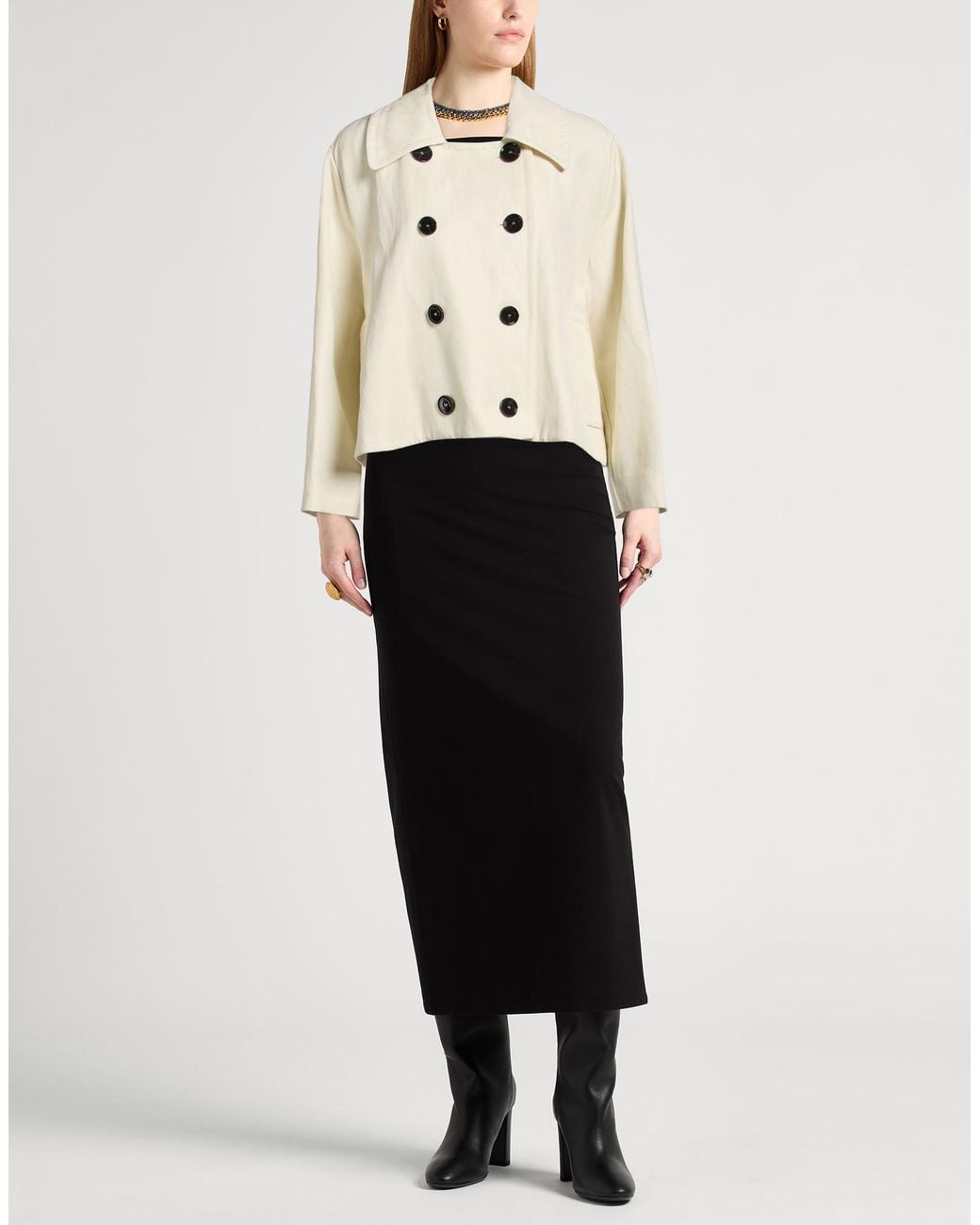 Liviana Conti Natural Ivory Jacket Viscose, Linen, Polyester