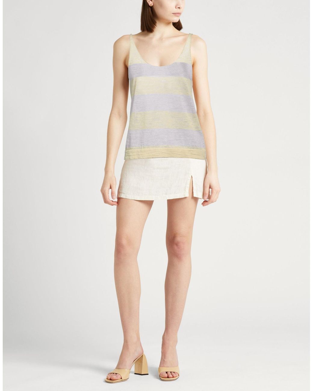 Roberto Collina White Lilac Top Linen, Polyester