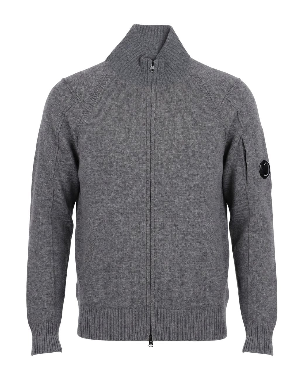C P Company Gray Cardigan Wool, Polyamide for men