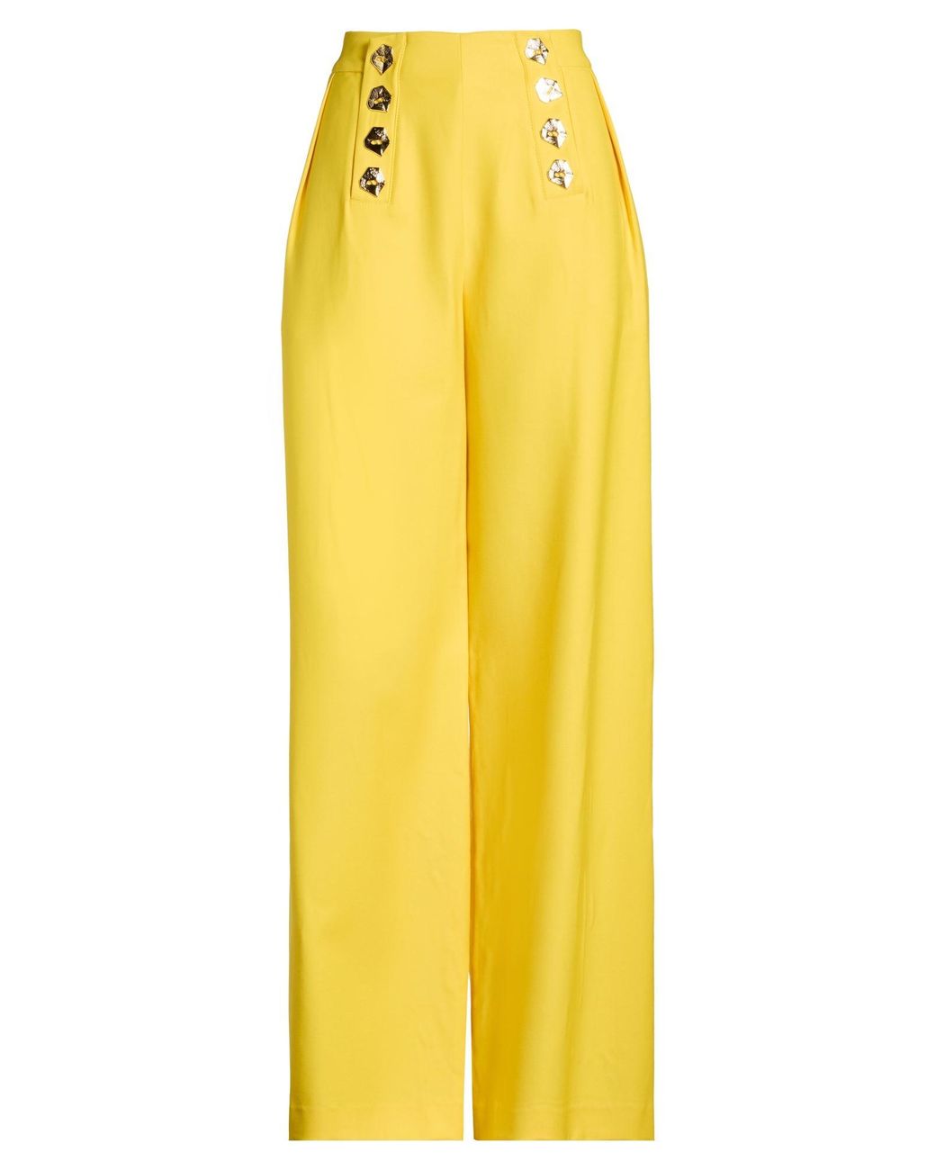 Violante Nessi Yellow Pants Wool, Polyamide, Elastane