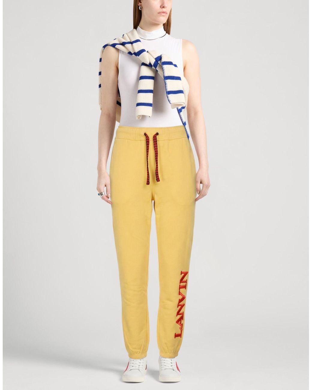 Lanvin Yellow Pants Cotton