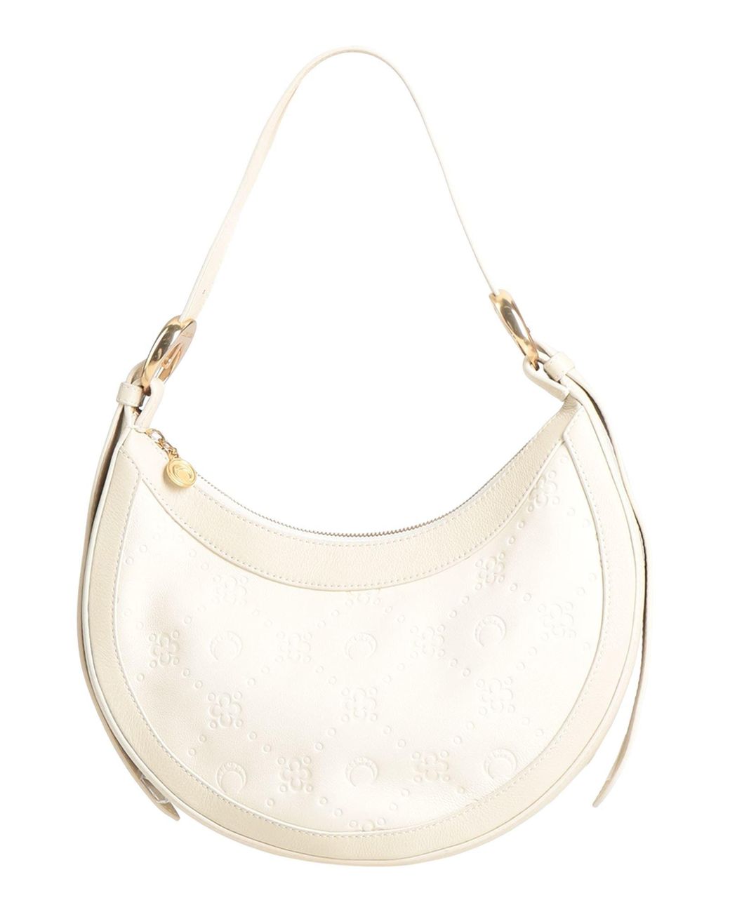 MARINE SERRE Natural Ivory Shoulder Bag Soft Leather