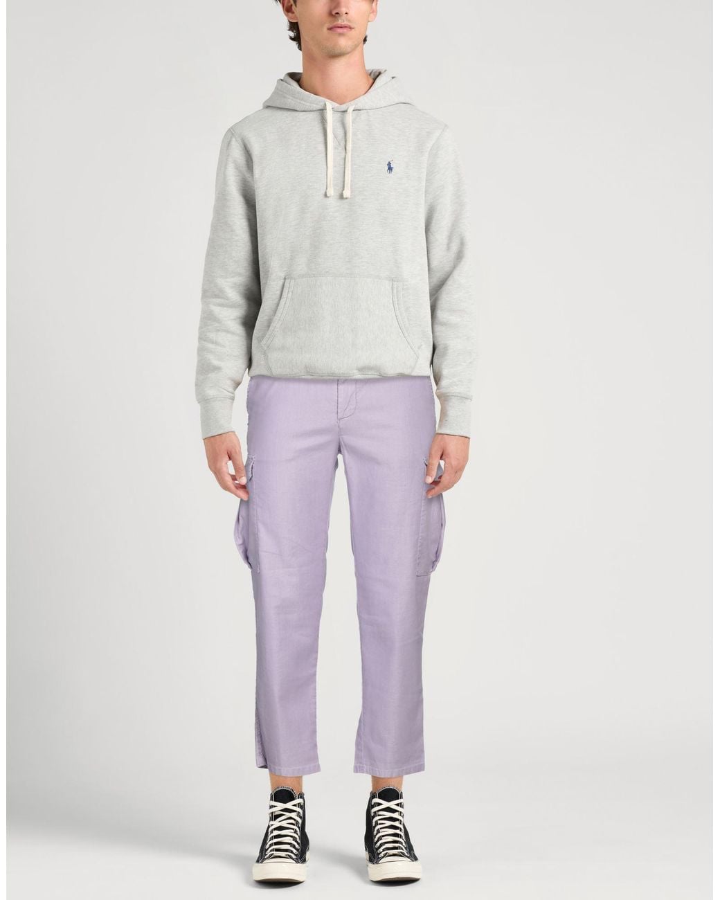 White Sand Purple Lilac Pants Cotton, Lyocell for men