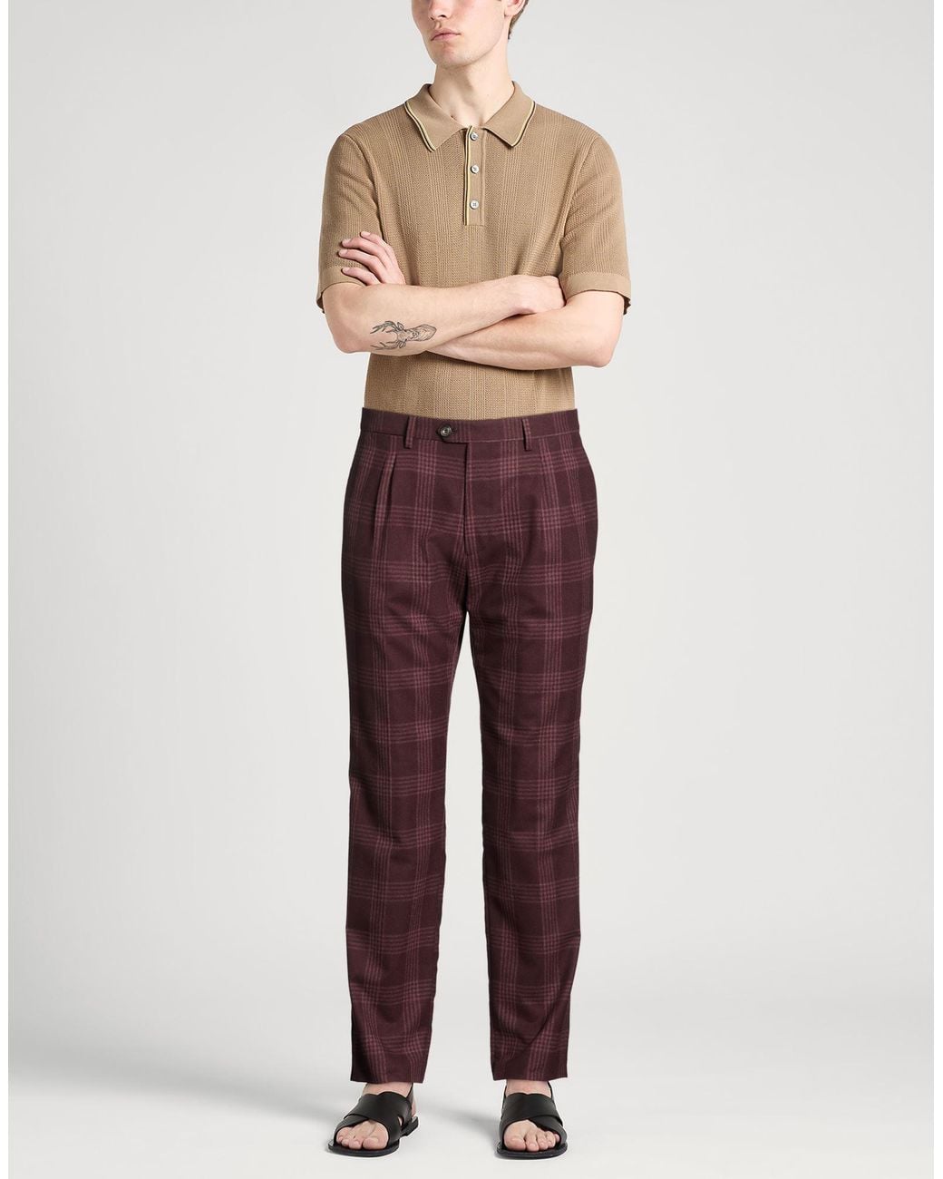 Eleventy Purple Pants Wool for men