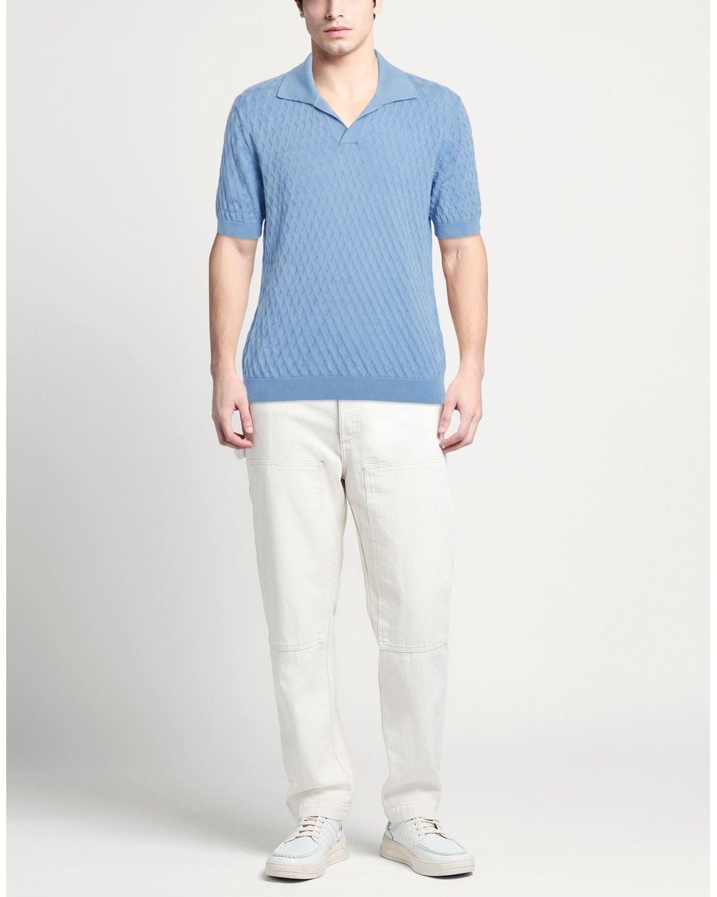 FILIPPO DE LAURENTIIS Blue Sweater Cotton for men