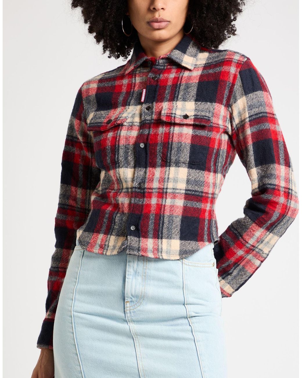 DSquared² Red Shirt Virgin Wool