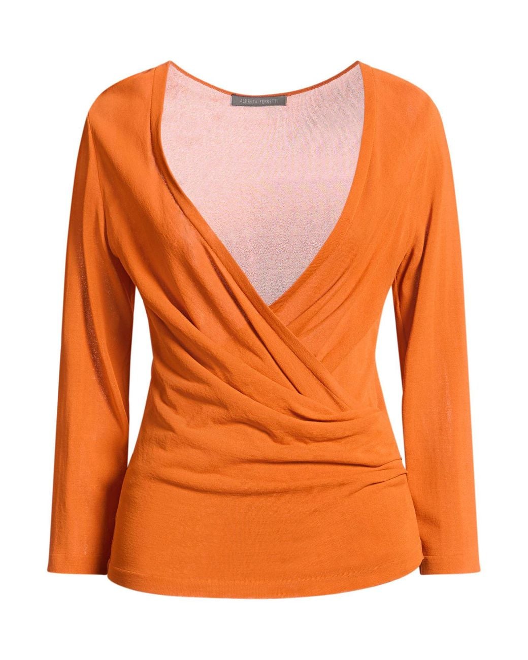 Alberta Ferretti Orange Wrap Cardigans Viscose, Elastane