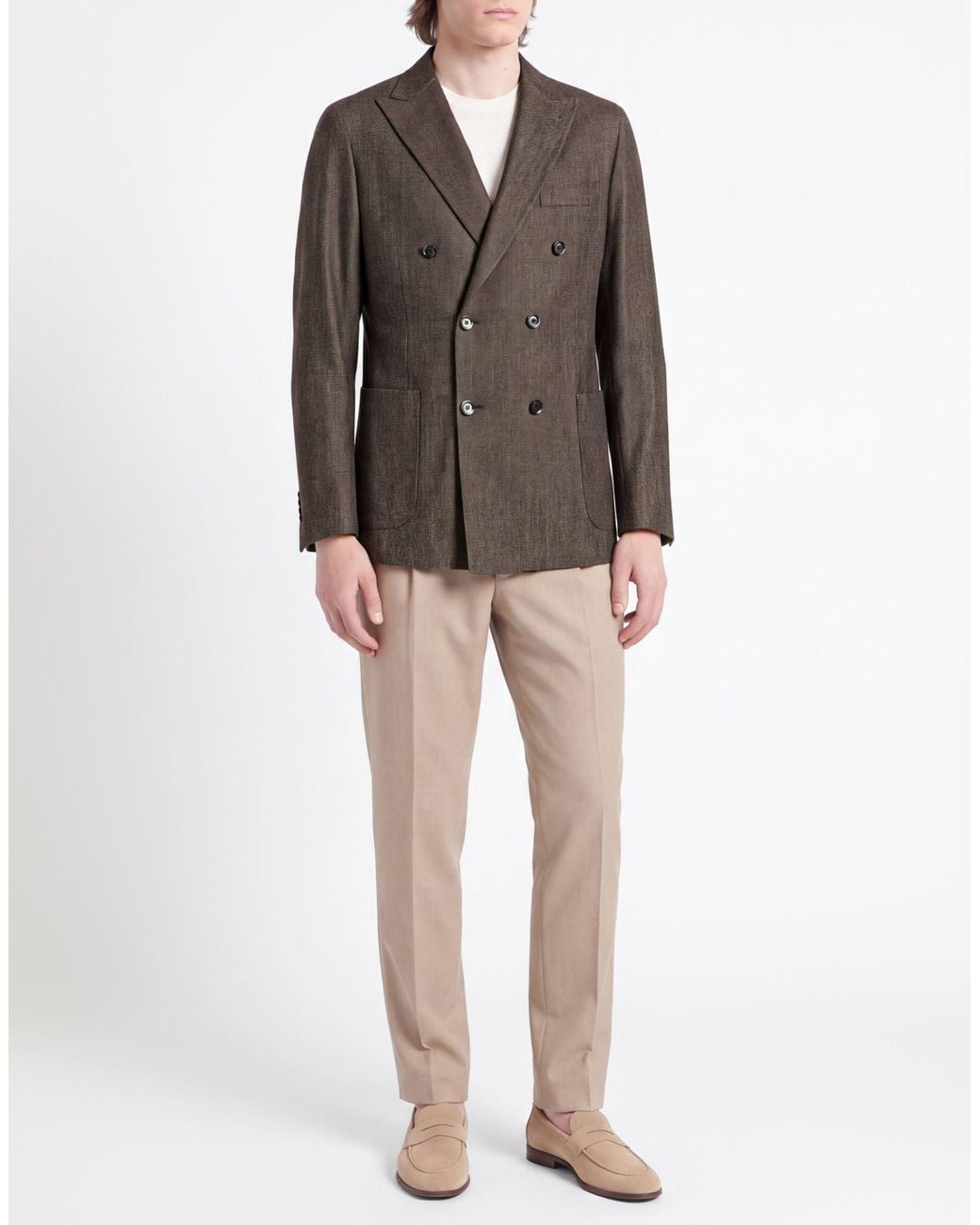 Tombolini Brown Blazer Virgin Wool, Viscose for men