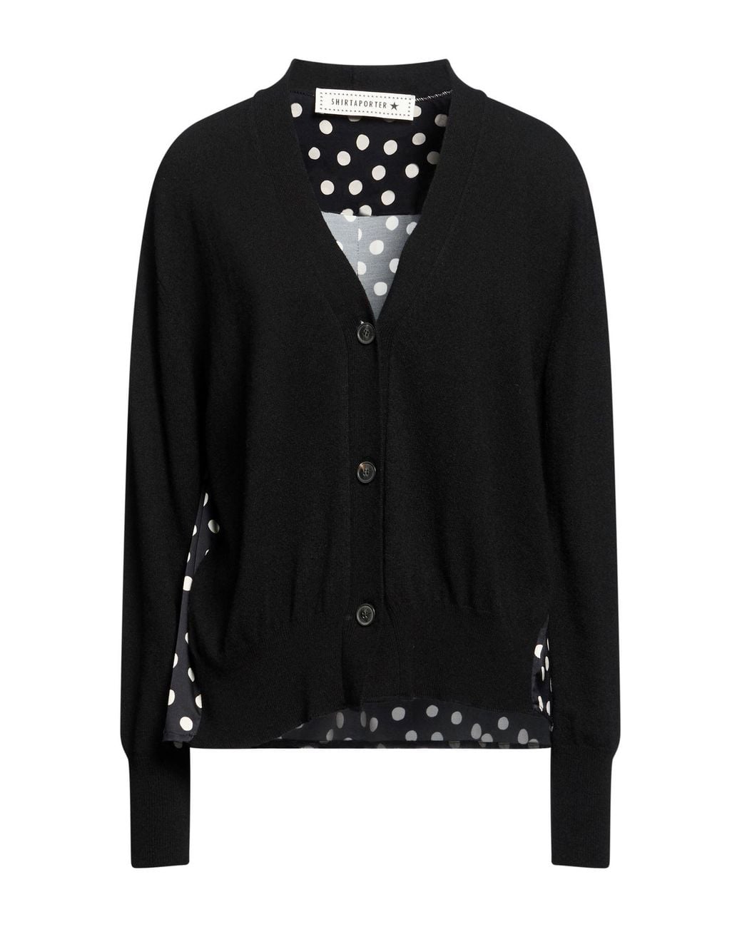 Shirtaporter Black Cardigan Wool, Viscose, Polyamide, Cashmere, Elastane