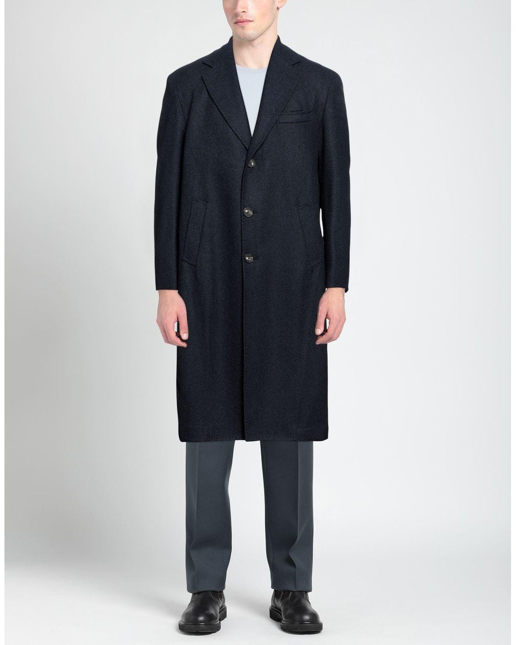 Giampaolo Blue Overcoat & Trench Coat for men