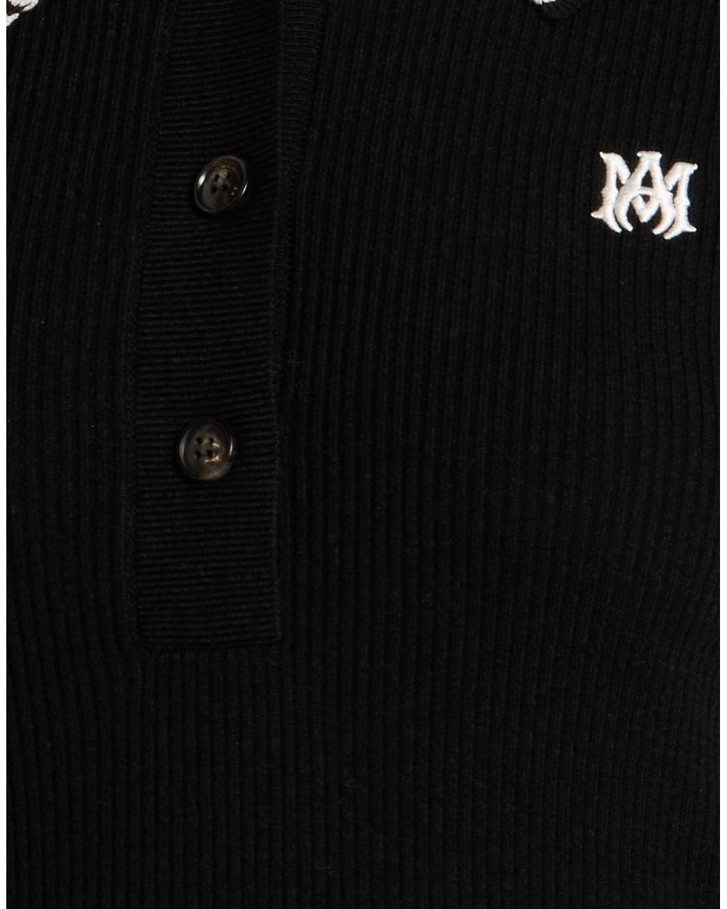 Amiri Black Polo Shirt Wool, Polyester