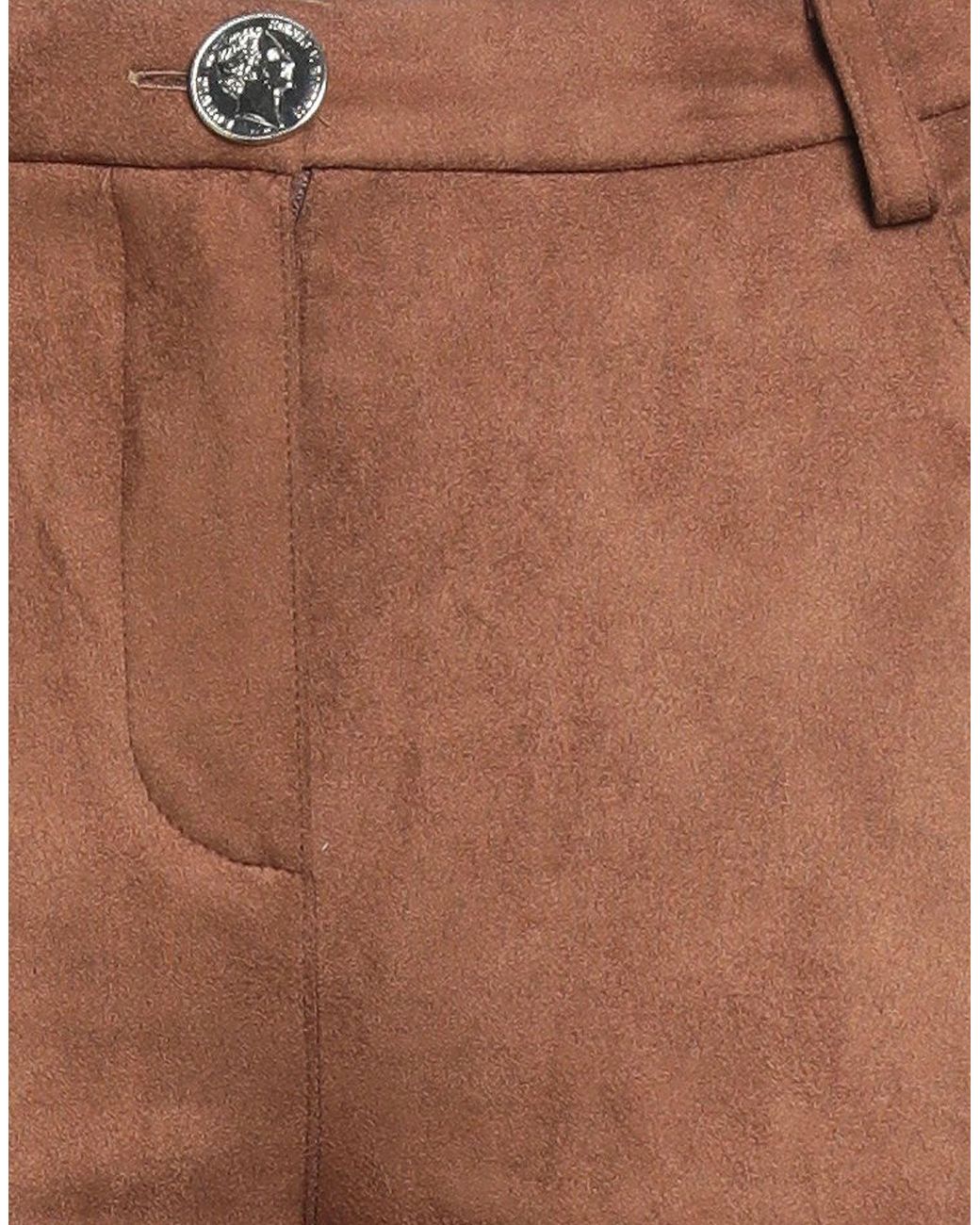 DOUBLE C Brown Pants Viscose, Polyurethane