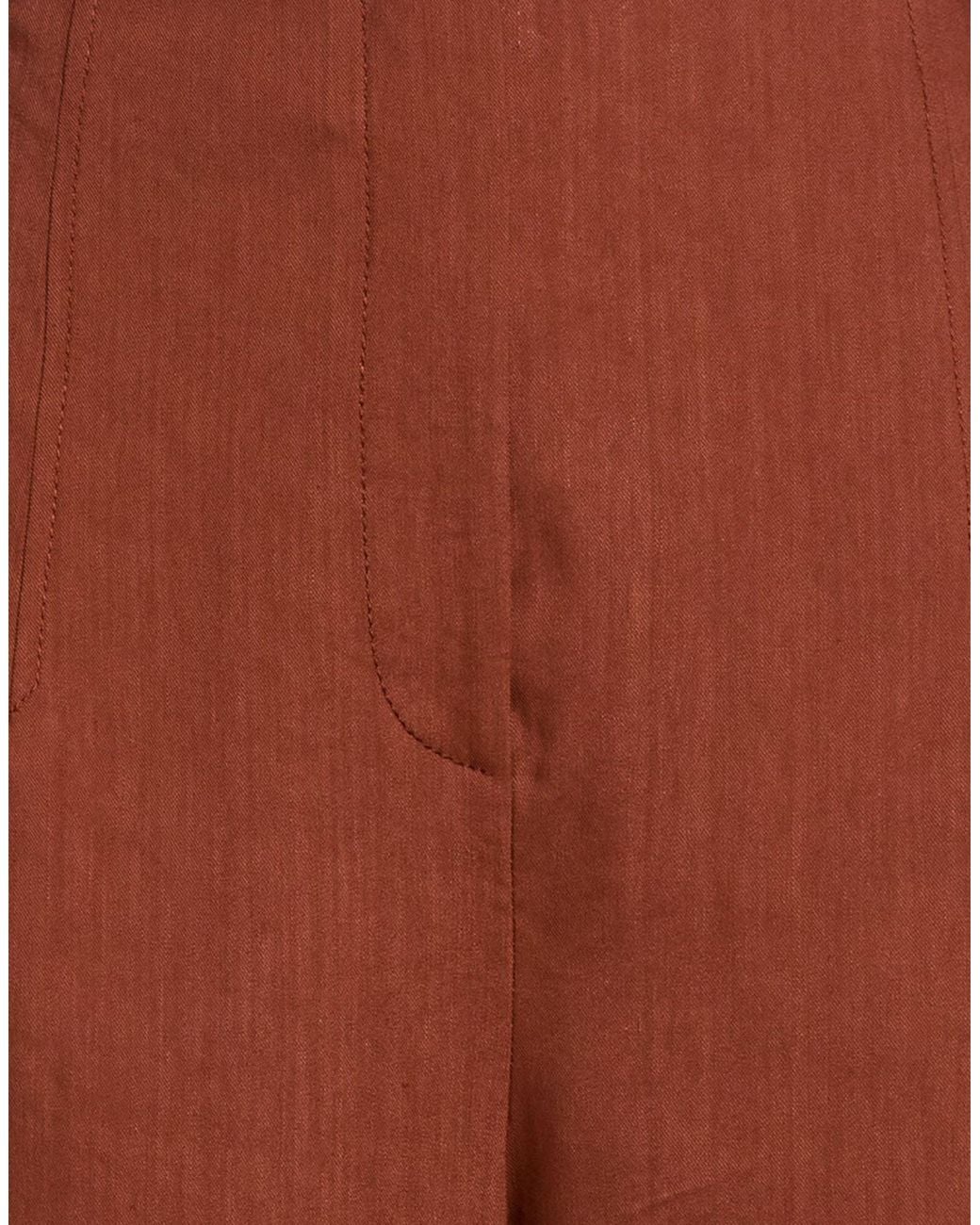Alberta Ferretti Red Rust Pants Viscose, Linen, Elastane