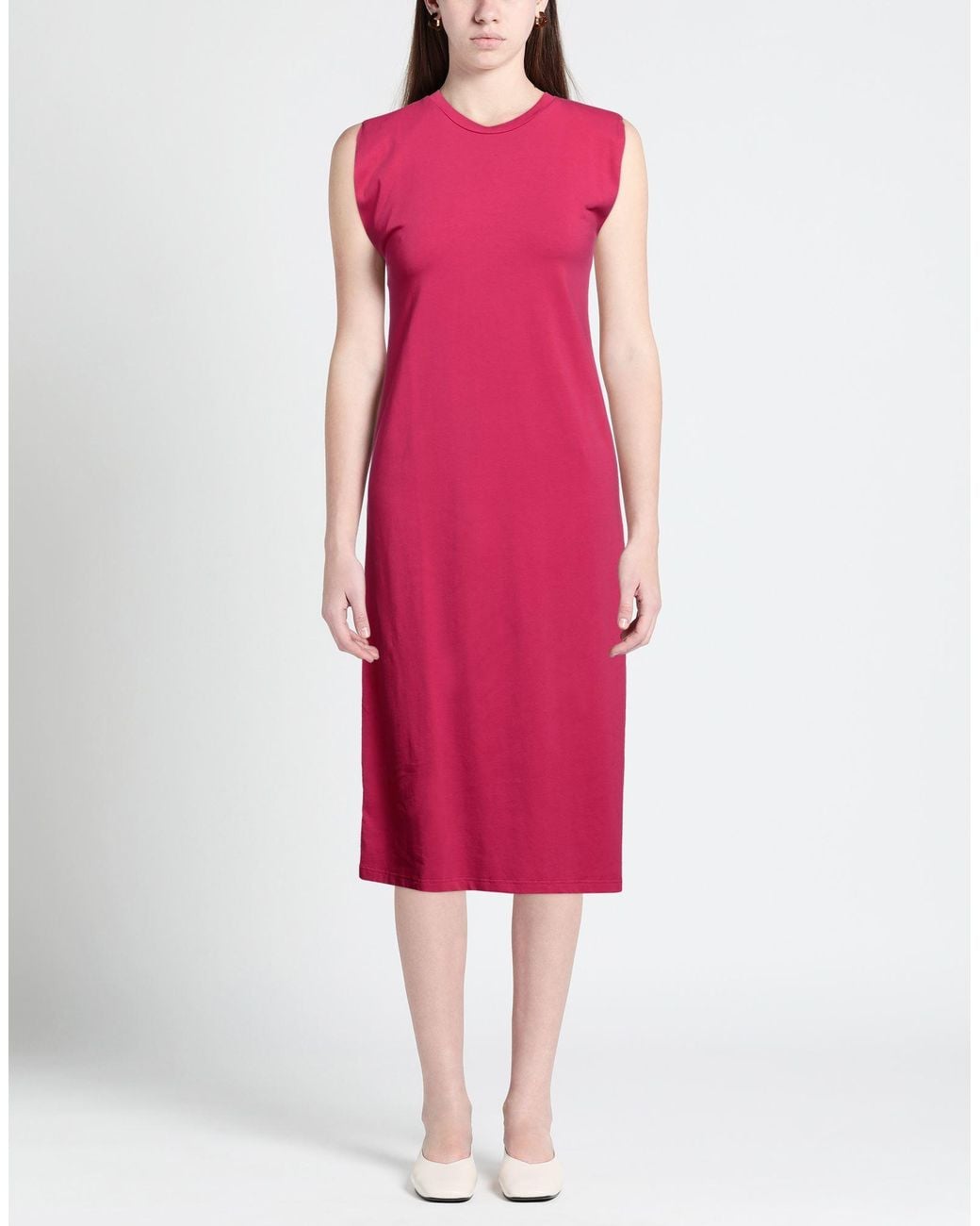 Rose' A Pois Pink Midi Dress