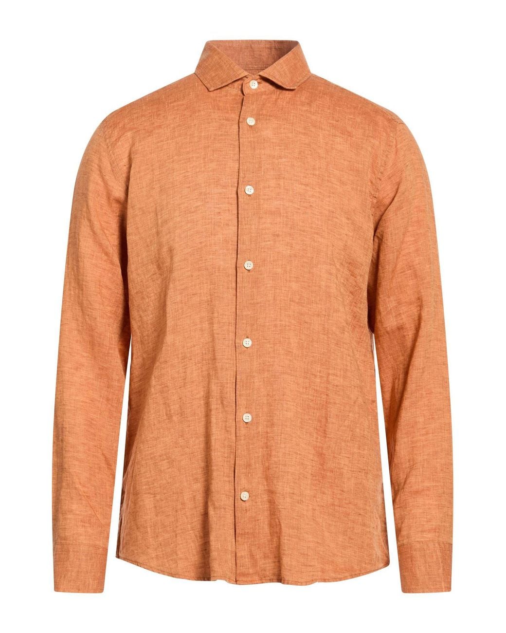 Frescobol Carioca Orange Shirt Linen for men